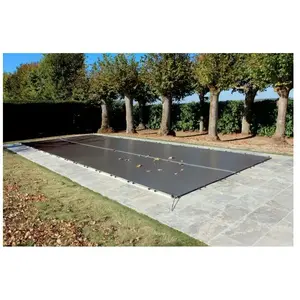 BACHES-PISCINES.COM Bâche Hivernage 550 g/m² Gris Anthracite 10,70 x 5,70 m pour Piscine Maximum 10 x 5 m avec Grille d'Evacuation - Direct Usine France