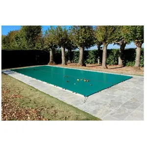 Bâche d'Hivernage - BACHES-PISCINES.COM - 550 g/m² - Verte - 7,70 x 4,70 m - Grille d'Evacuation pas cher