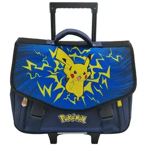 Cartable à roulettes Pokemon Pikachu Bleu 41 CM - 2 cpt pas cher