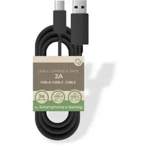 Câble charge et data Greenjoy USB Type C 2A 2m Noir pas cher