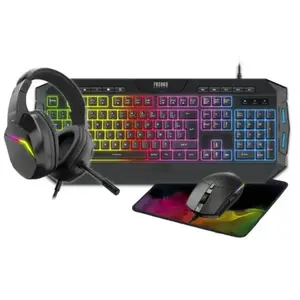 Set clavier et souris - FREAKS & GEEKS - QWERTZ - Rétroéclairage RGB -... pas cher