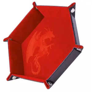 Piste de dés Ludistri Red Dragon Cuir et velours 19 x 19 cm pas cher