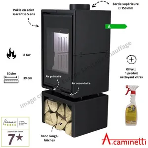 Poêle à bois Panorama RS18 A.CaminettiVendu parcdiscount