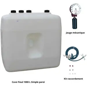 Kit Cuve fioul 1000 L simple paroi + Kit aspiration Roth + Jauge pas cher