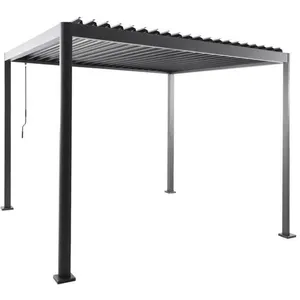 SWEEEK Pergola bioclimatique anthracite aluminium et acier lames orien... pas cher