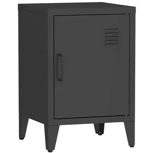 SWEEEK Table de chevet en métal noir. 1 porte pas cher