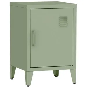 SWEEEK Table de chevet en acier vert. 1 porte. casier. chambre enfant pas cher