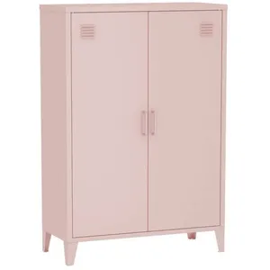 SWEEEK Commode/armoire en métal rose. 2 espaces de rangement pas cher