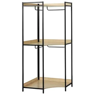Module dressing d'angle - SWEEEK - Noir - 4 penderies - 2 étagères - Design contemporain pas cher