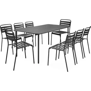 Table de jardin - SWEEEK - Amelia - 8 personnes - Métal anthracite - Traitement antirouille pas cher