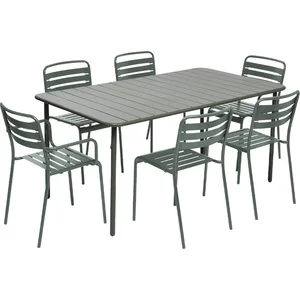 Ensemble table et chaises - SWEEEK - Savane - Acier anti-rouille - 6 personnes - Design contemporain pas cher