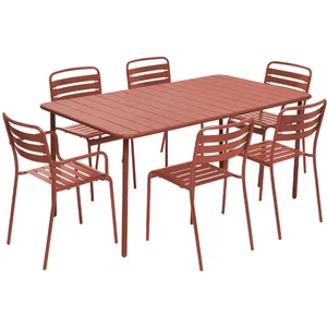 Ensemble table et chaises - SWEEEK - Terracotta - Acier anti rouille -... pas cher
