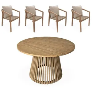 sweeek Table à manger intérieur/extérieur bois dacacia + 4 assises pas cher