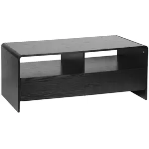 Meuble TV - SWEEEK - 2 tiroirs - 2 étagères - Noir - Contemporain - Design pas cher