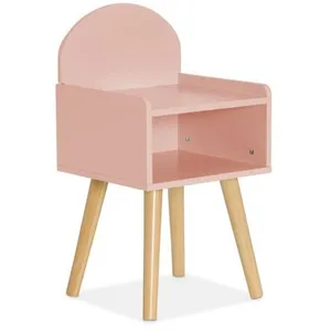 Table de chevet chambre enfant - SWEEEK - Rose - Pieds en pin - 1 casier ouvert - Meuble de chambre pas cher