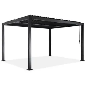 Pergola bioclimatique noir - SWEEEK - 3x4m - lames orientables - alumi...Vendu parcdiscount
