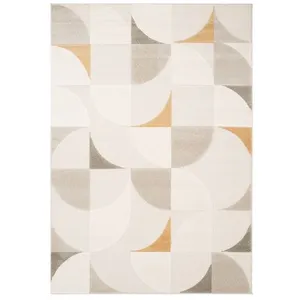 sweeek - Interieur tapijt, retro patroon, crème korte haren