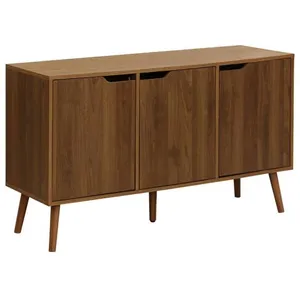 Buffet de rangement - SWEEEK - 3 portes - 3 étagères - effet bois de noyer pas cher