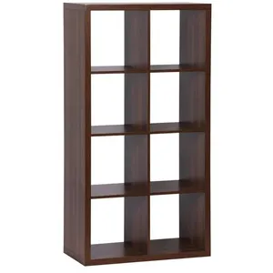 Etagère bibliothèque - SWEEEK - Effet bois de noyer - 4 niveaux - 8 co... pas cher