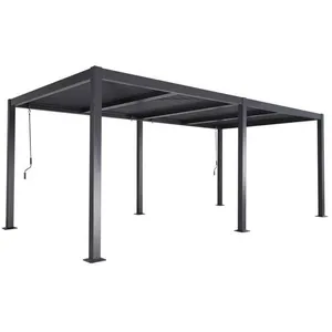Pergola bioclimatique anthracite - SWEEEK - 3x6m - lames orientablesVendu parcdiscount