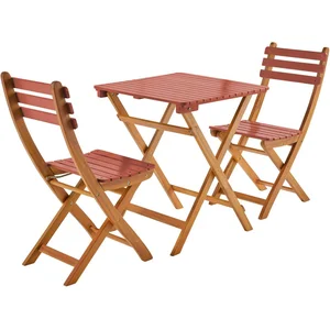 sweeek - Tuinset van acaciahout, 2 opvouwbare stoelen hilora, vierkant... pas cher