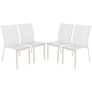 sweeek - Set van 4 stapelbare tuinstoelen cleveland van aluminium en t... pas cher
