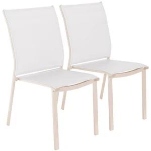 sweeek - Set van 2 stapelbare tuinstoelen cleveland van aluminium en t... pas cher
