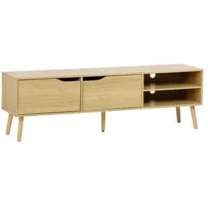 SWEEEK Meuble TV effet frêne. 2 portes. 1 étagère. 160cm pas cher