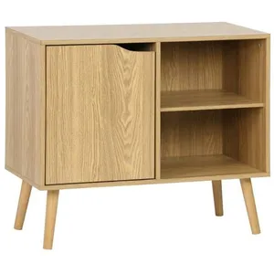 SWEEEK Buffet de rangement effet frêne 1 porte. 2 étagères. buffet bas. 80cm pas cher