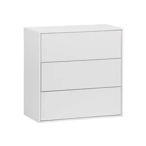 SWEEEK Commode. module de rangement décor bois blanc 3 tiroirs - Kompo pas cher