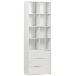 SWEEEK Etagère. bibliothèque modulable décor bois blanc 3 éléments - 3... pas cher
