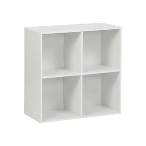 sweeek - Decoratieve opbergmodule houtdecor 4 vakken 70cm - kompo pas cher