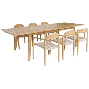 SWEEEK Table de jardin extensible bois dacacia + 6 assises Palena + Cerina pas cher