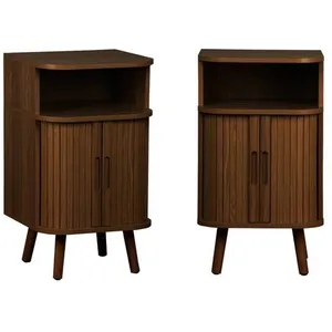 SWEEEK Lot de 2 tables de chevet 2 portes coulissantes + 1 niche effet... pas cher