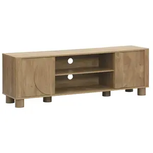 SWEEEK Meuble TV exotique décor bois de manguier 2 portes 155cm Pondi pas cher