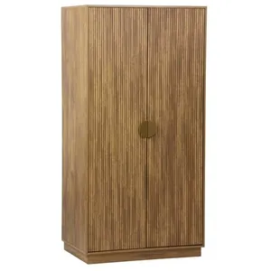SWEEEK Armoire dressing effet bois de manguier rainuré 2 portes Celian pas cher