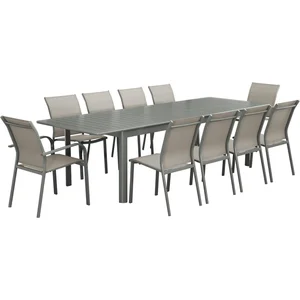 Table de jardin extensible - SWEEEK - Seattle - Aluminium et textilène - 10 places - Kaki pas cher