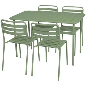sweeek - Metalen tuintafel, amelia, 4 stoelen, 120x70xh725cm (122kg) pas cher