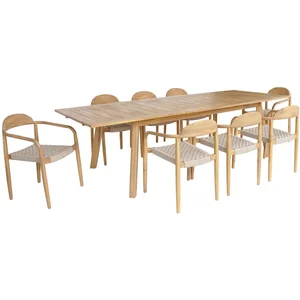 Table de jardin - SWEEEK - PALENA - 8 fauteuils - Bois d'acacia - Natu... pas cher