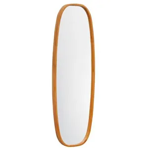 SWEEEK Miroir rectangulaire JAMIE en bois d'hévéa. bords arrondis. couleur bois clair. 120 cm pas cher