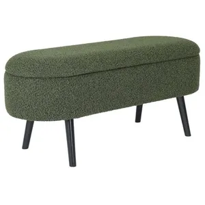 Banc coffre - SWEEEK - Sherpa - Kaki - Bois de pin - Design contemporain - 112x44x50cm pas cher