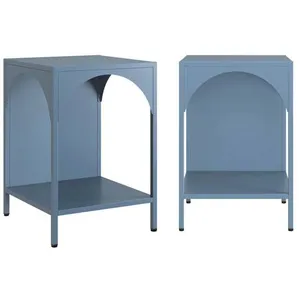 SWEEEK Lot de 2 tables de chevet. tables d'appoint en métal style industriel. bleu pétrole. L 35 x l 35 x H 51cm pas cher