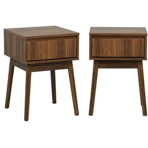 SWEEEK Lot de 2 tables de chevet avec un tiroir. Panneaux stratifiés c... pas cher