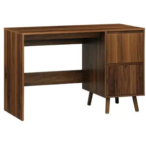 SWEEEK Bureau avec 2 tiroirs noyer LINEAR L 120 x P 48 x H 75cm pas cher