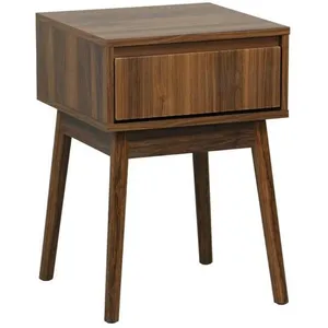 SWEEEK Table de chevet avec un tiroir. Panneaux stratifiés couleur noy... pas cher
