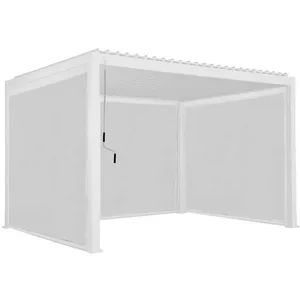 SWEEEK Pergola bioclimatique aluminium 4x3m + 2 stores 3m + 1 store 4m... pas cher