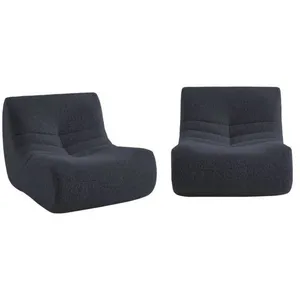 SWEEEK Chauffeuse tissu effet alpaca 2 places. bleu nuit. style contemporain. L 91 x P 105 x H 72cm pas cher