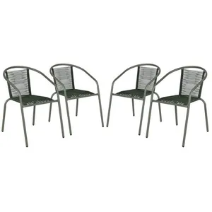sweeek - Set van 4 tuinstoelen van staal en kunststof - tonala pas cher