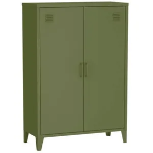 SWEEEK Commode/armoire en métal kaki. 2 espaces de rangement. casiers pas cher