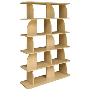 SWEEEK Etagère. bibliothèque exotique décor bois chêne 5 niveaux. sépa... pas cher